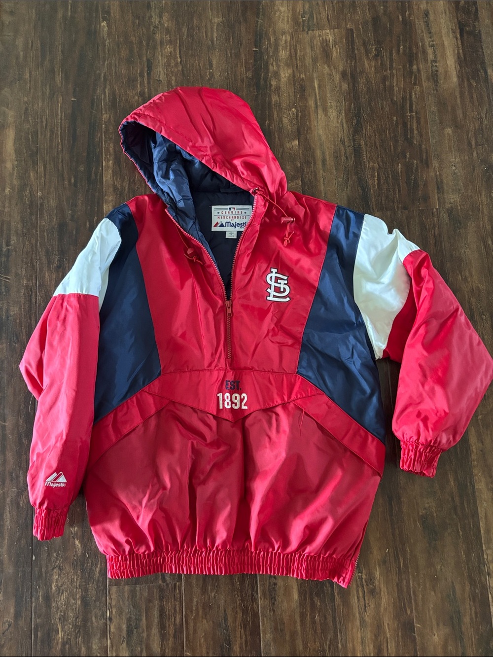 Majestic St. Louis Cardinals Red Pullover Windbreaker Jacket